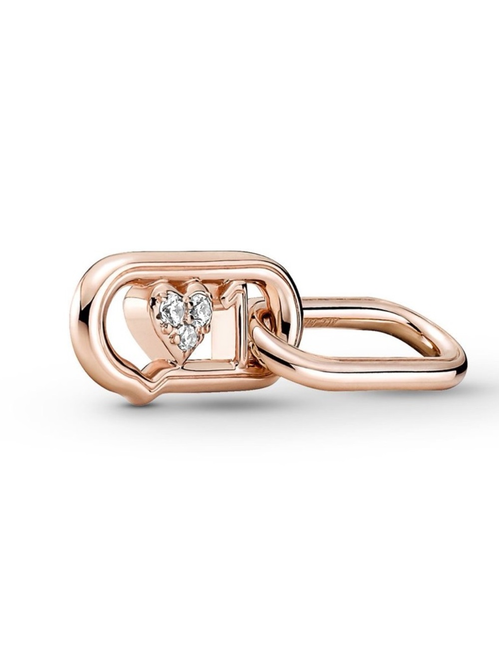 Rose Gold Heart Link with CZ for Me Link Bracelet